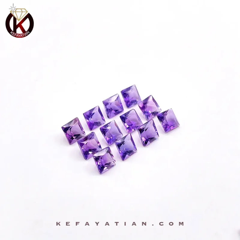 آمتیست تراش مربع faceted کد 12