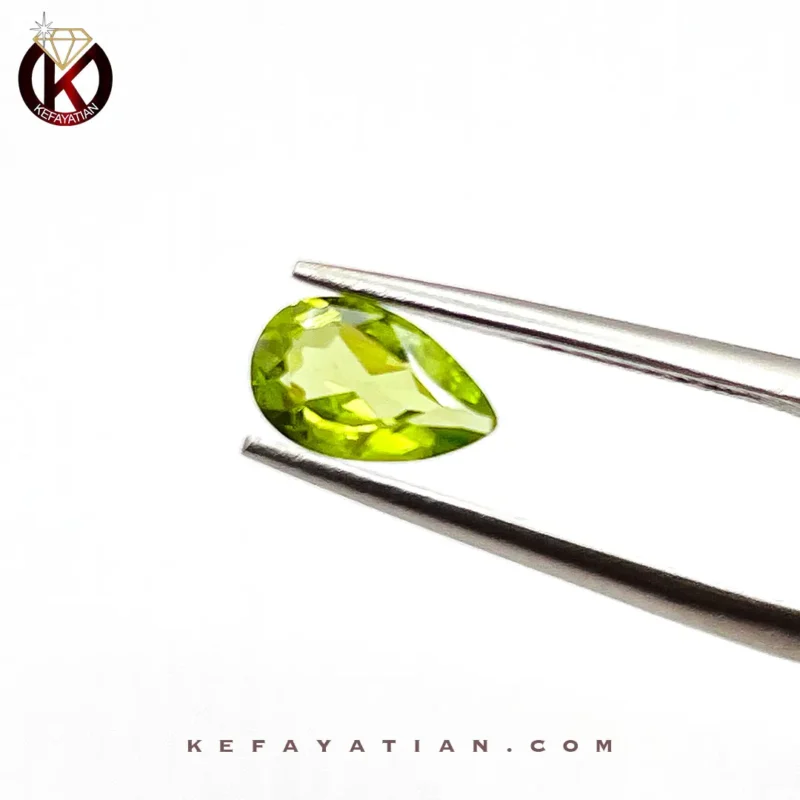 زبرجد تراش faceted pear کیفیت AA