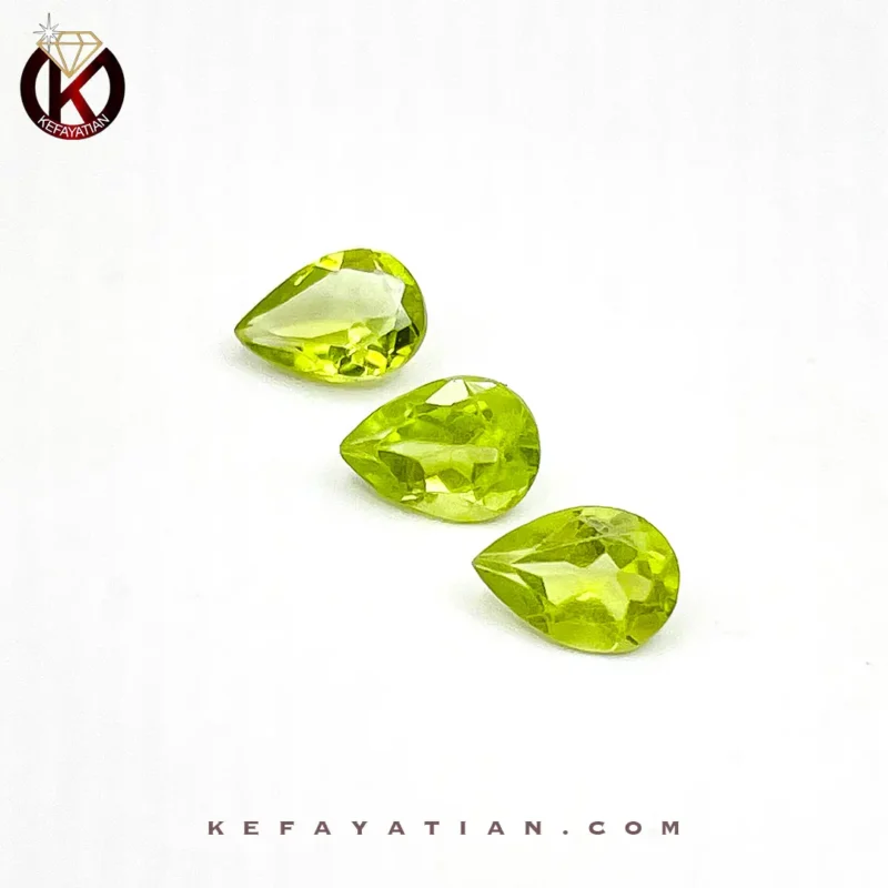 زبرجد تراش faceted pear کد 59