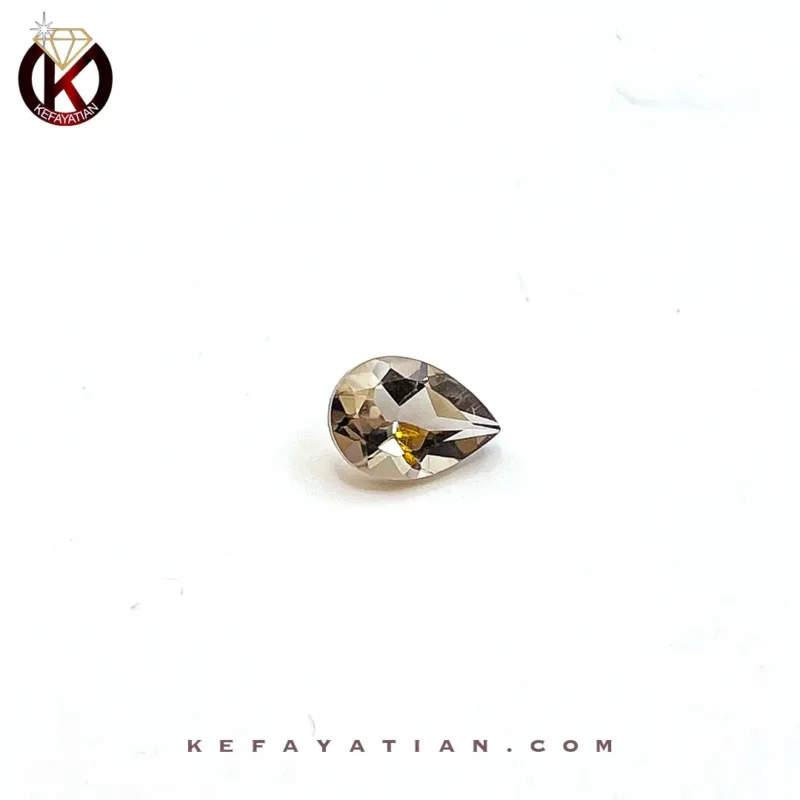 کوارتز دودی تراش pear faceted کیفیت A