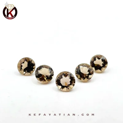 کوارتز دودی تراش round faceted کد 28