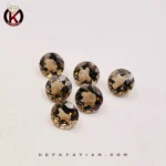 کوارتز دودی تراش round faceted کد 33